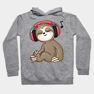 Cute Sloth Listening To Music Hoodie